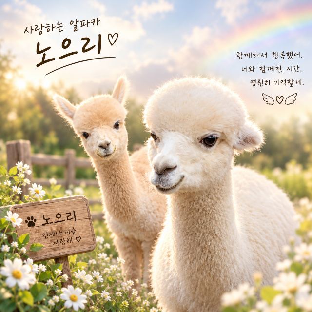 알파카 노으리의 추모 사진
